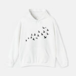 Flying Birds White Hoodie