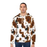 Black And Brown Cow Print Hoodie