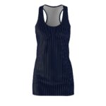 Women's Pinstripe Dark Blue Narrow Lines Dress