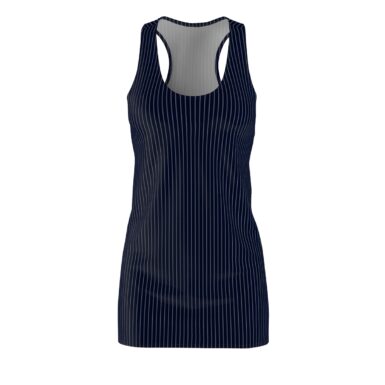 Women's Pinstripe Dark Blue Narrow Lines Dress