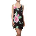 Pink Rose and Black Racerback Dress