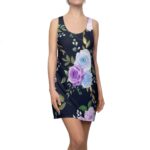 Purple and White Rose Racerback Dress