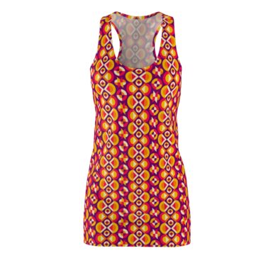 Colorful Geometric Pattern Racerback Dress